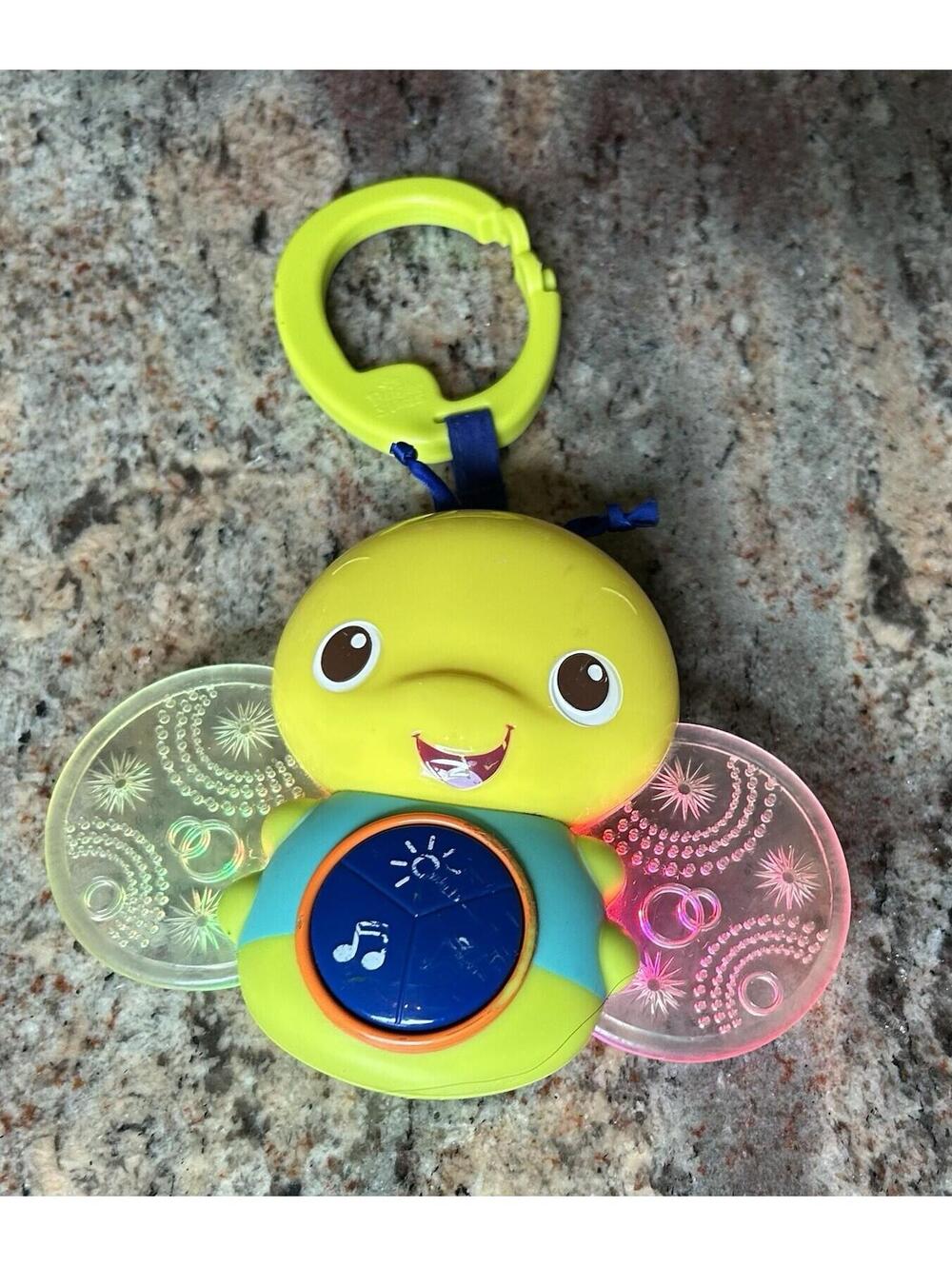Bright Starts Beaming Buggie Take Along Toy Bee Butterfly Bug Lights Music